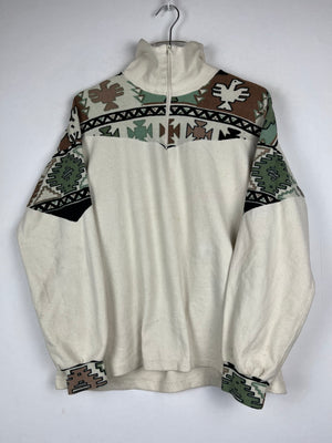 Vintage dünner Fleece Half-Zip Sweater (S)