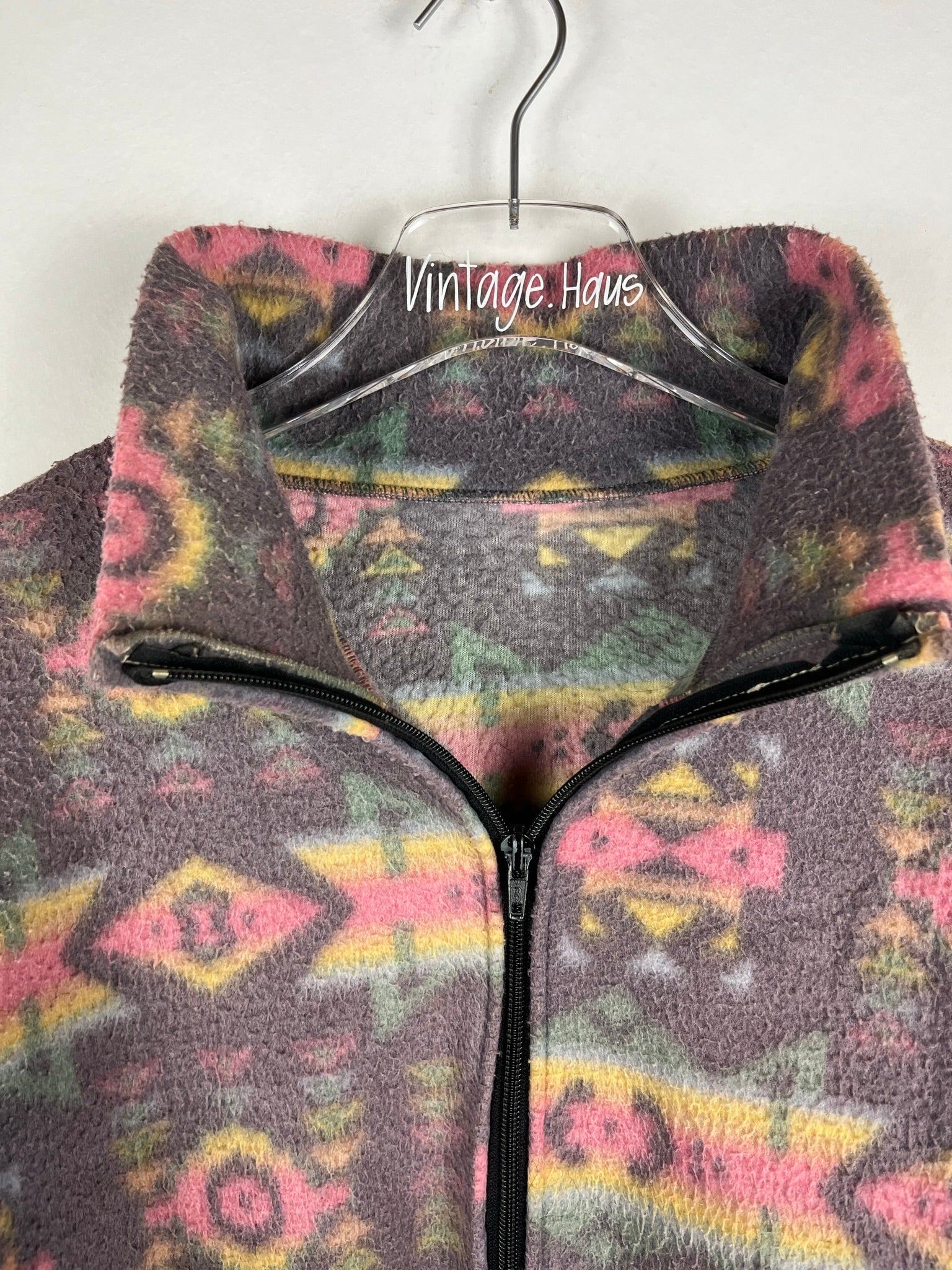 Vintage Fleece Sweatshirtjacke (S)