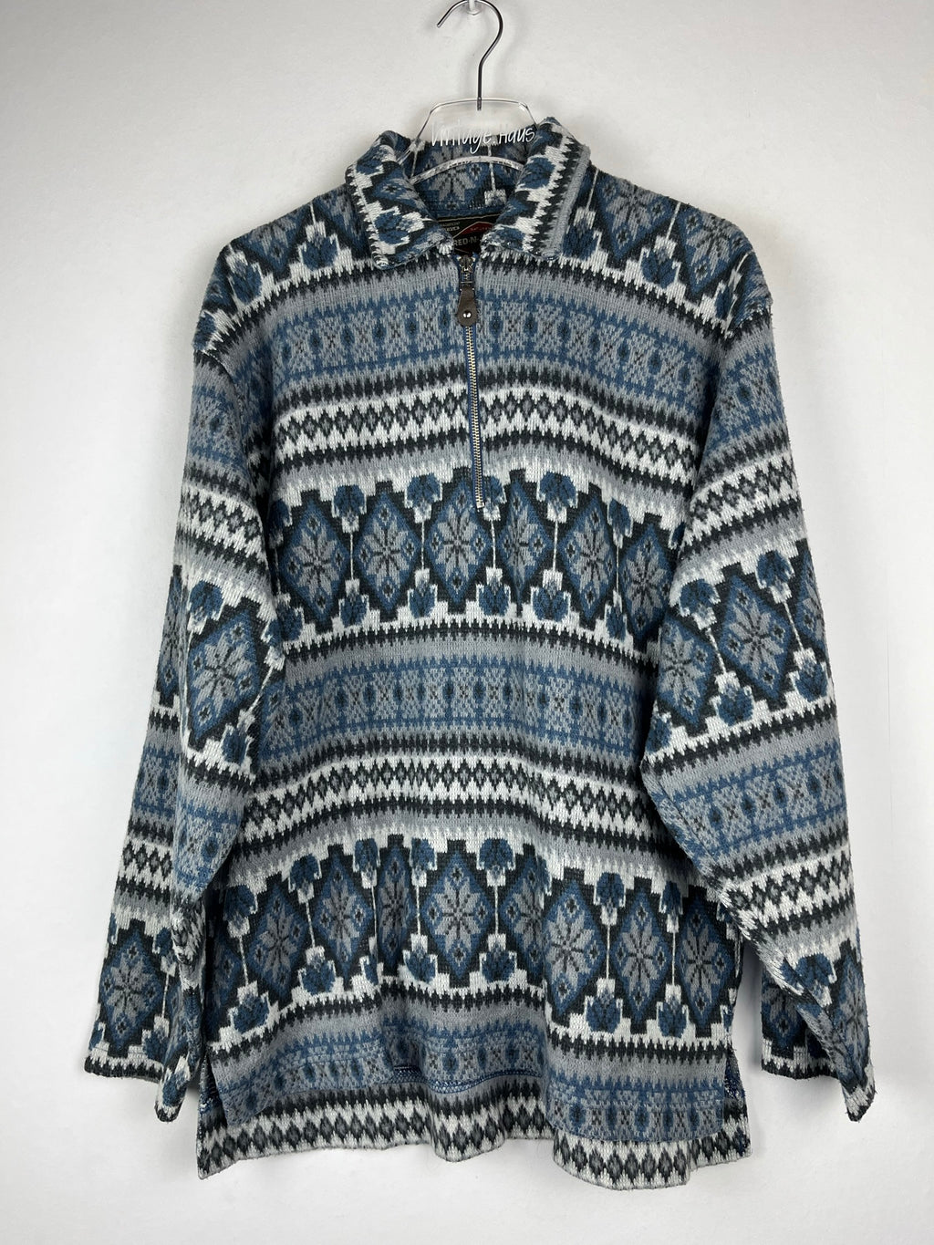 Vintage Fleece / Acryl Half-Zip Sweater (M)