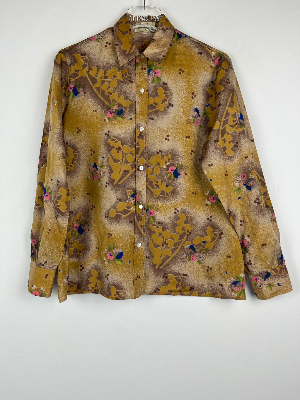 Vintage Crazy Pattern Bluse (L)