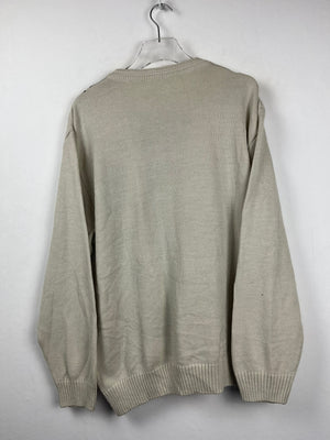 Vintage Sweater mit Lederapplikation (L)