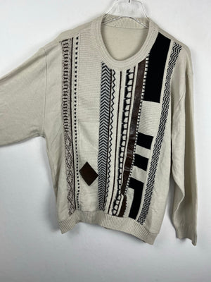 Vintage Sweater mit Lederapplikation (L)