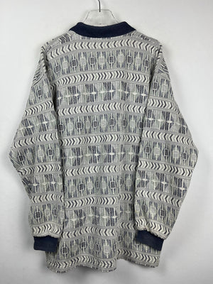 Vintage Baumwoll Half-Zip Sweater (XL)