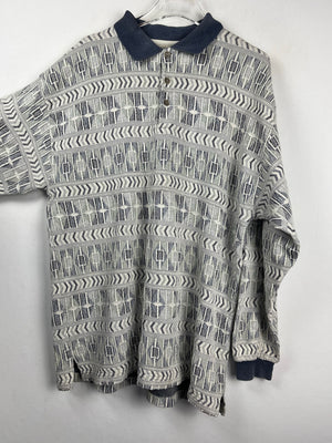 Vintage Baumwoll Half-Zip Sweater (XL)