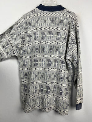 Vintage Baumwoll Half-Zip Sweater (XL)