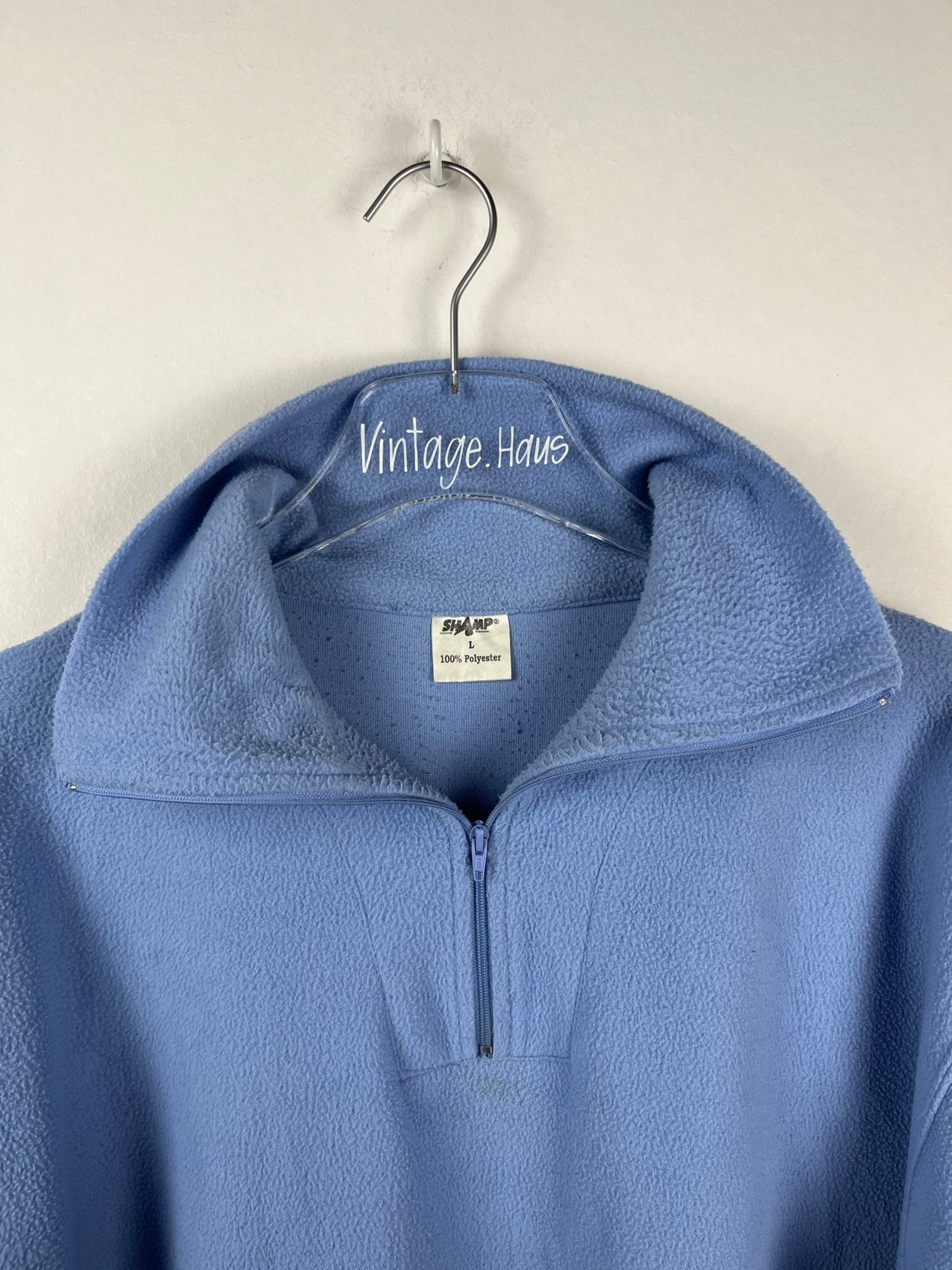 Vintage dünner Fleece Half-Zip Sweater (L)