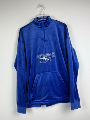 Vintage Velour Reebok Half-Zip Sweater (M)