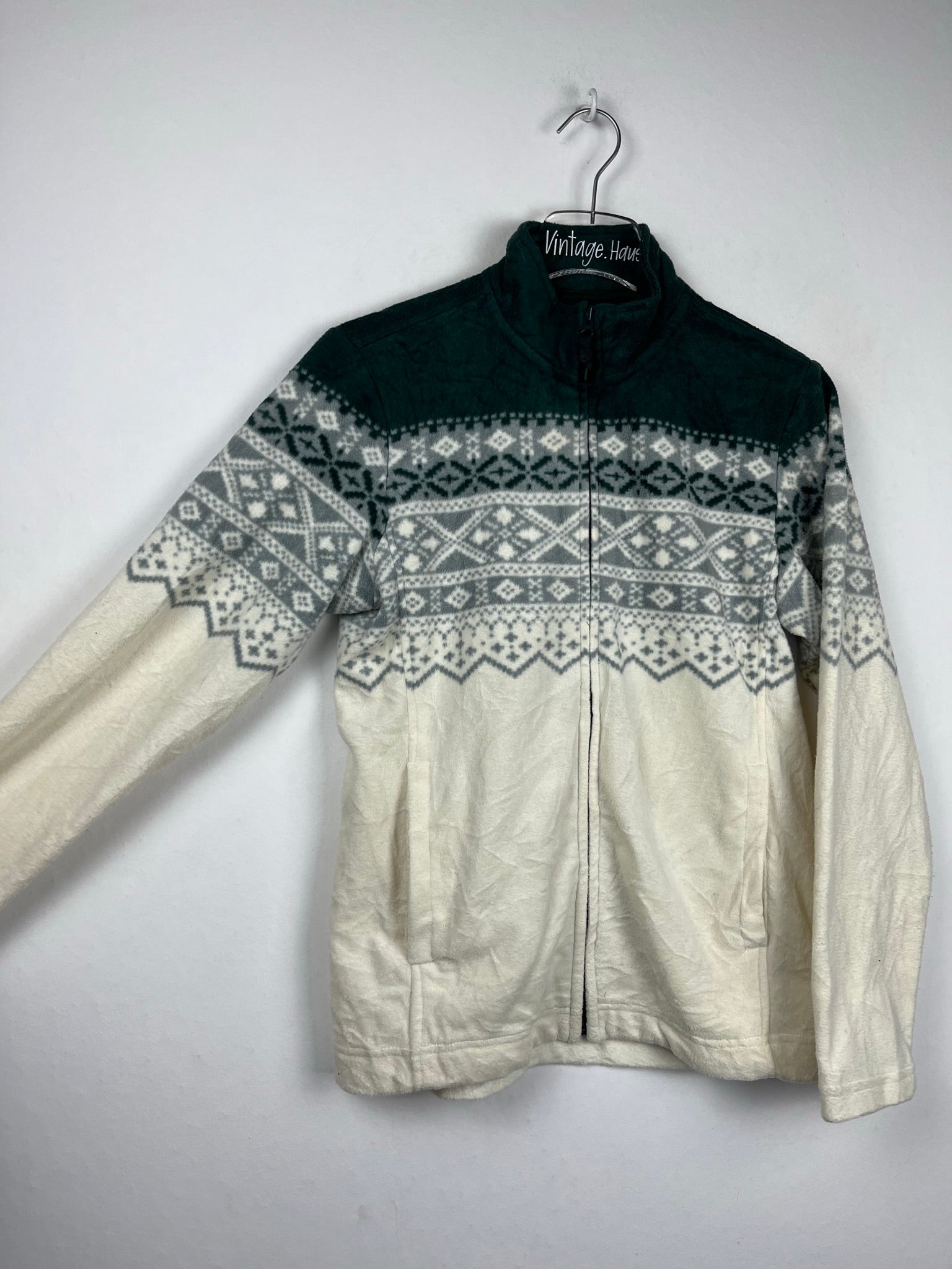 Vintage Fleece Sweatshirtjacke (M Frauen)