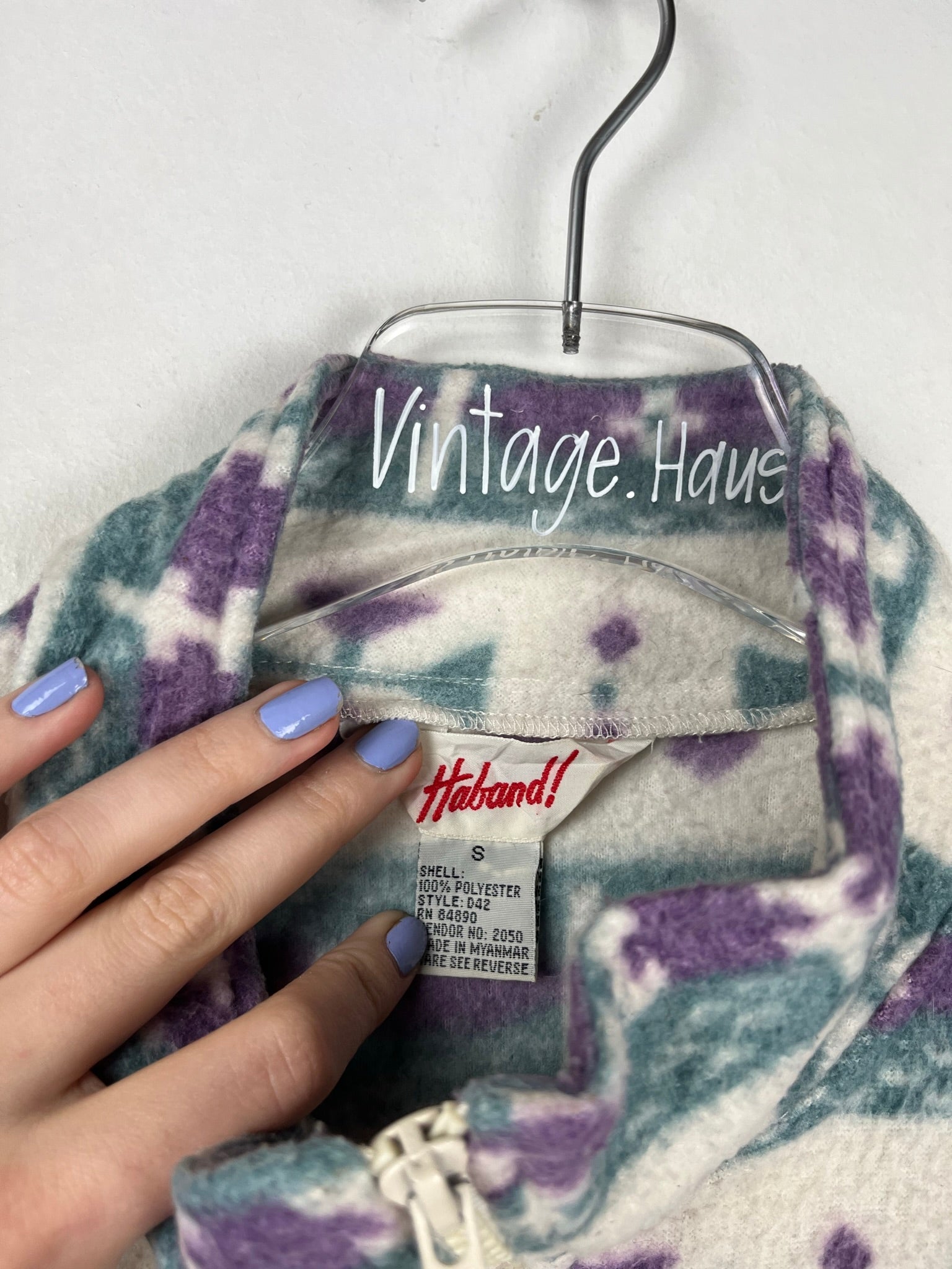 Vintage Fleece Sweatshirtjacke (S)