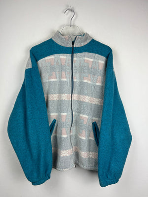 Vintage Fleece Sweatshirtjacke (M)