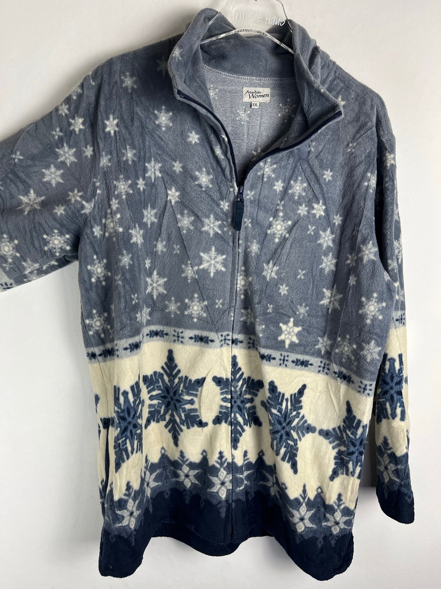 Vintage Fleece Sweatshirtjacke (M)