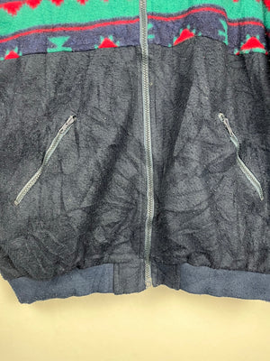 Vintage Fleece Sweatshirtjacke (L)