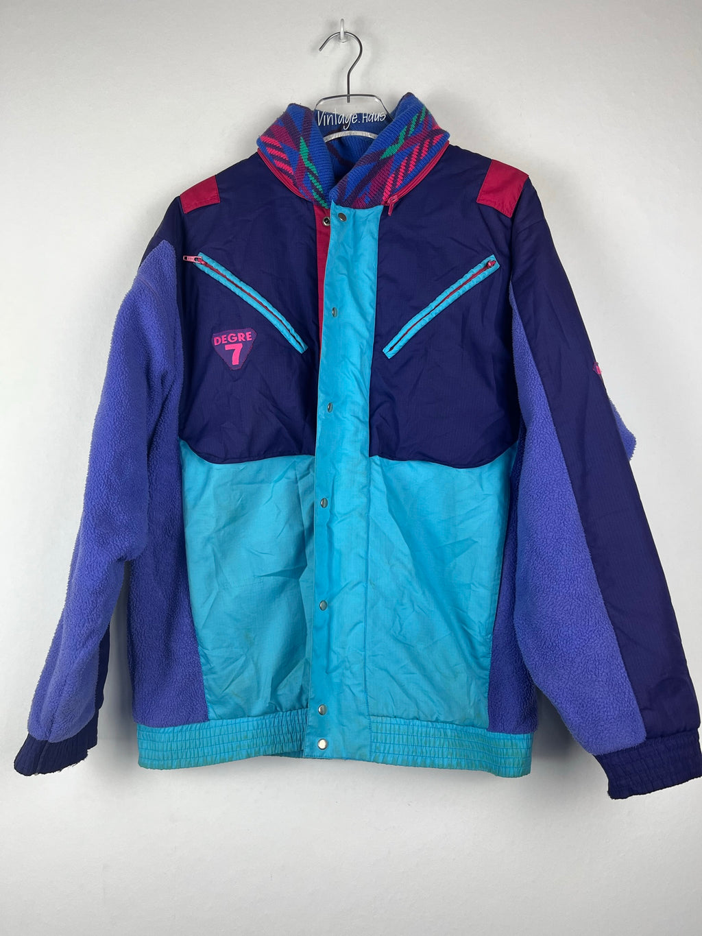 Vintage Fleece Sweatshirtjacke (L)