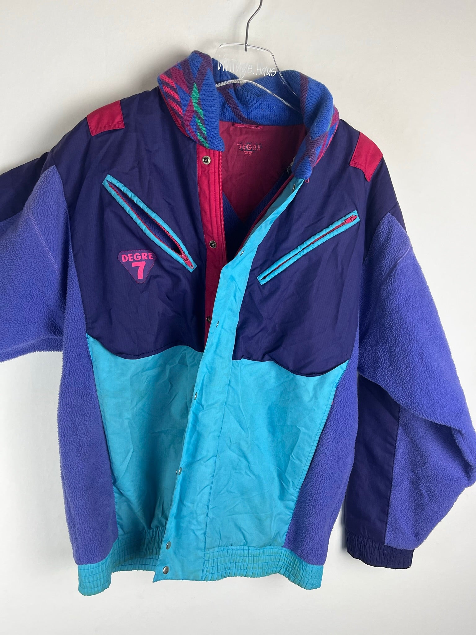 Vintage Fleece Sweatshirtjacke (L)