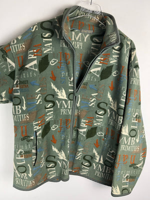 Vintage Fleece Sweatshirtjacke (XL)