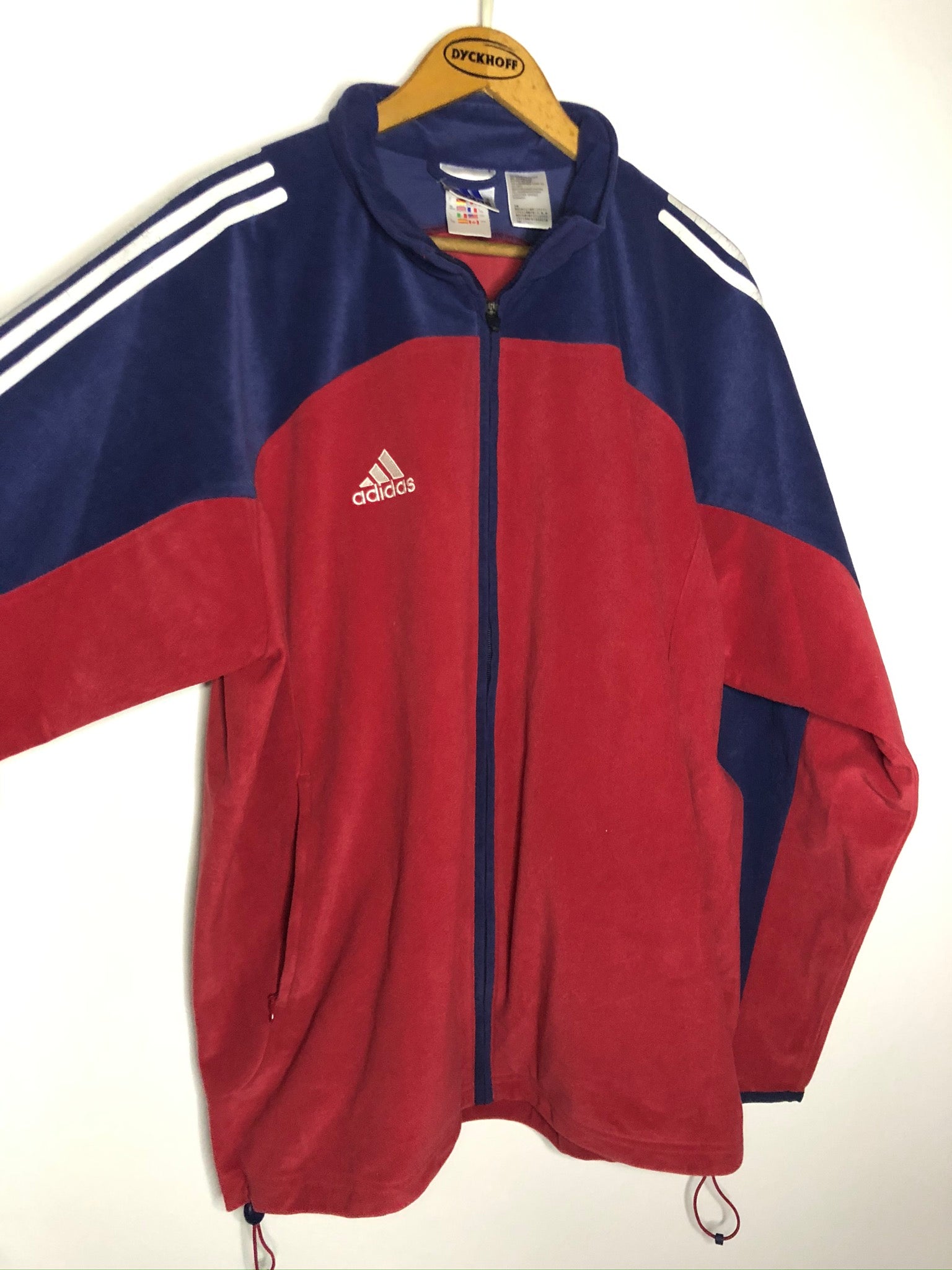 Vintage Adidas Velour Sweatshirtjacke (XL)