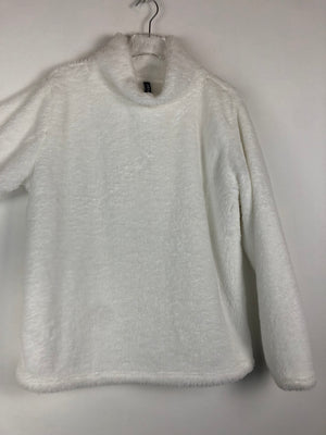 Vintage Teddy Fleece Pullover mit hohem Kragen (L)