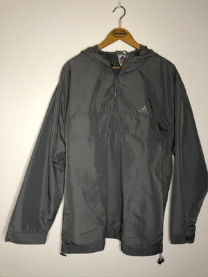 Vintage Grauer Adidas Windbreaker (L-XL)