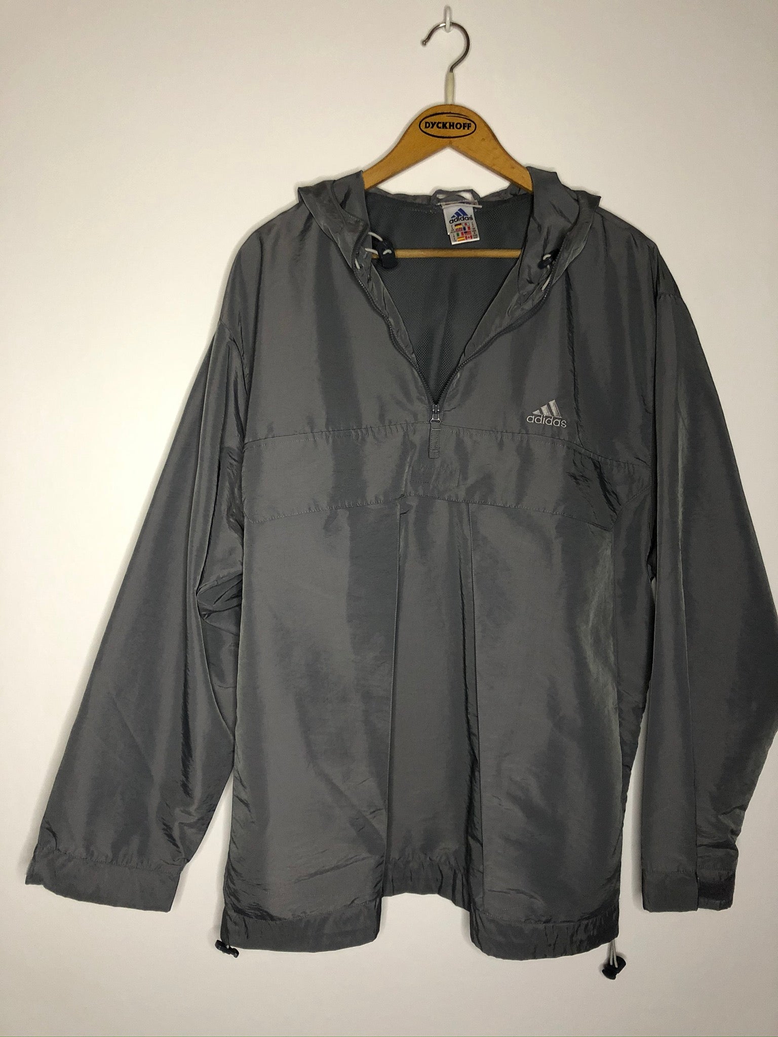 Vintage Grauer Adidas Windbreaker (L-XL)