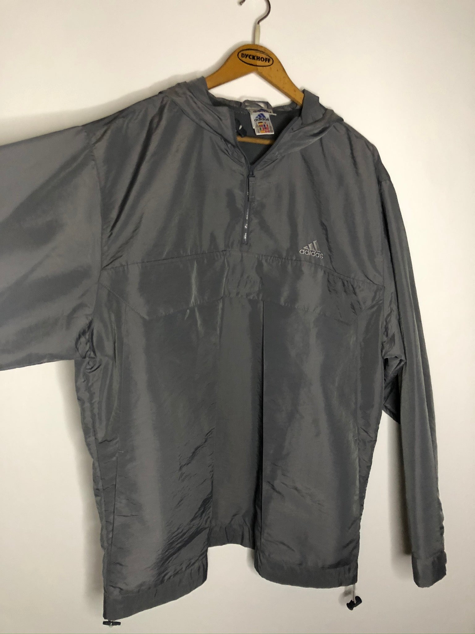 Vintage Grauer Adidas Windbreaker (L-XL)