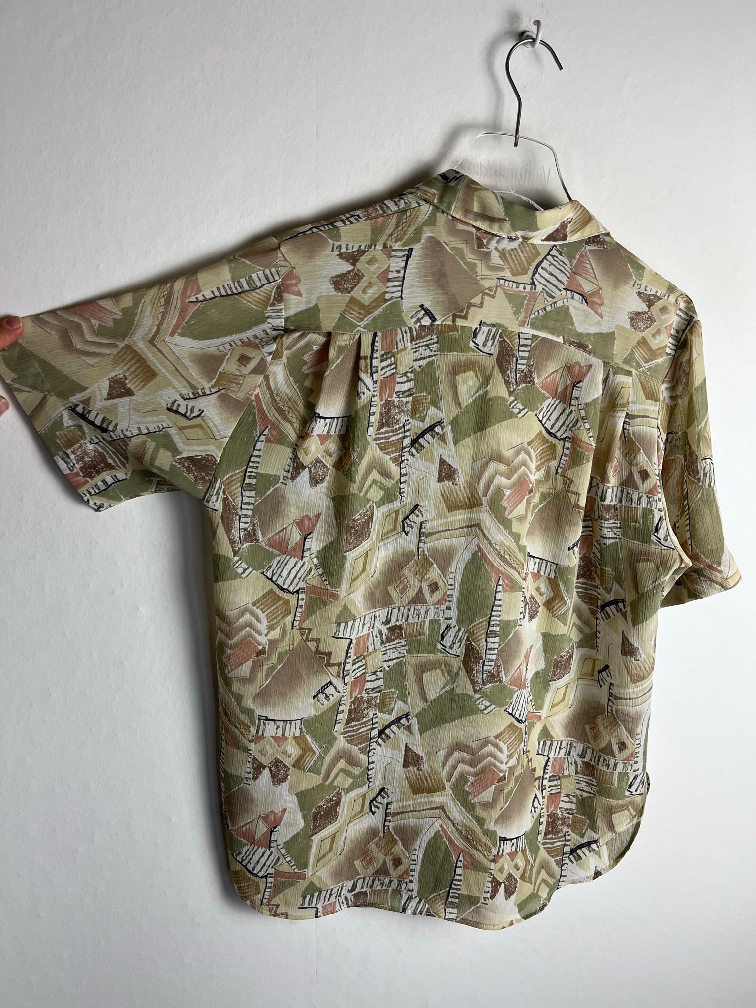 Vintage Crazy Pattern Polyester Hemd (S)