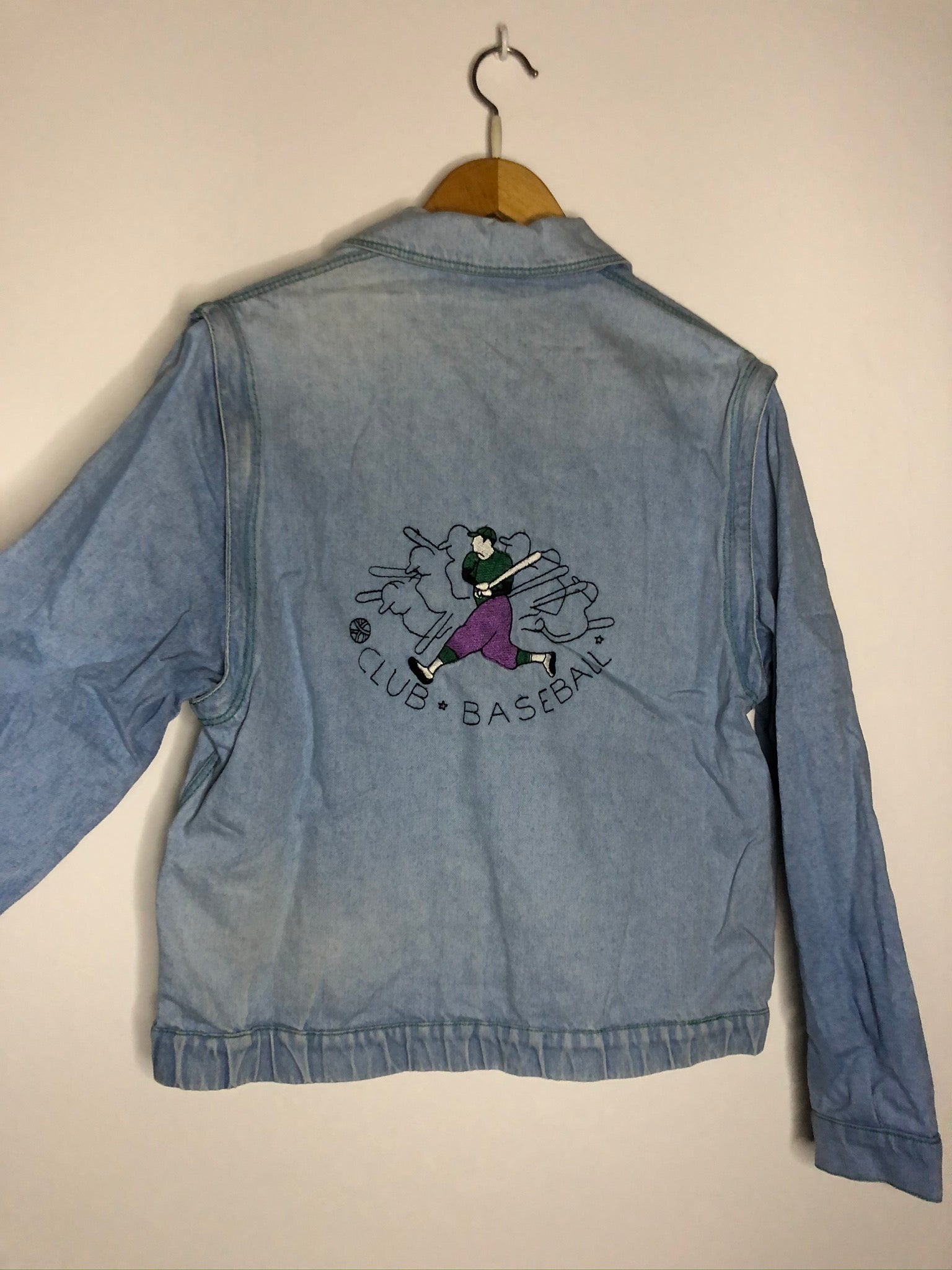 Vintage Jeansjacke mit tollem Backstitching (S)