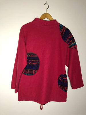 Vintage Fleece Pullover mit Muster (S-M)